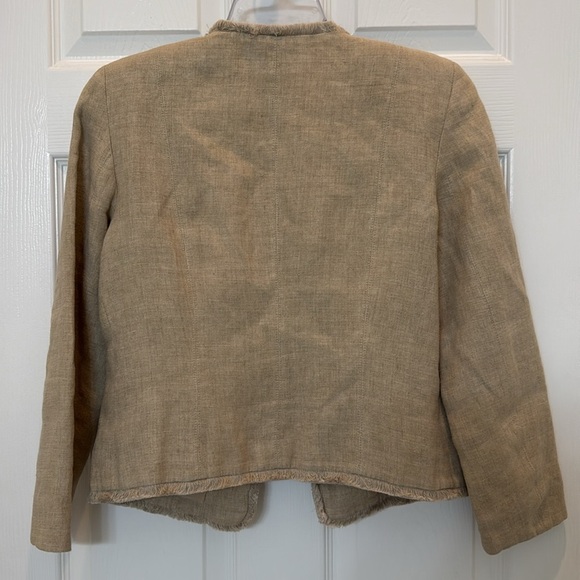 Weekend Max Mara Fringe Trim Linen Jacket Size Small - Picture 5 of 8